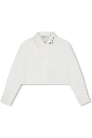 Sonia Rykiel Enfant Logo-embroidered cropped shirt