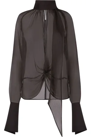 Nina Ricci Pussy-bow sheer blouse