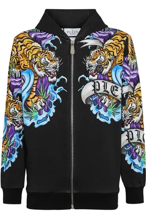 Philipp Plein Tattoo-print zip-up hoodie