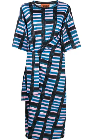 Colville Abstract-print twisted midi dress