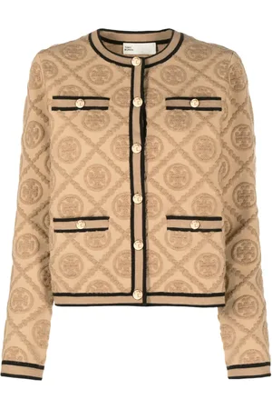 Tory Burch Kendra embossed wool cardigan