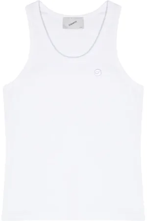 COPERNI Logo-embroidered cotton top