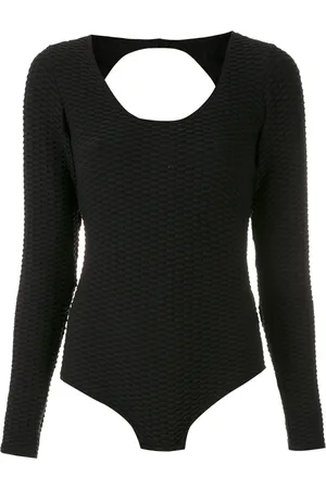 AMIR SLAMA Texture-effect open back bodysuit