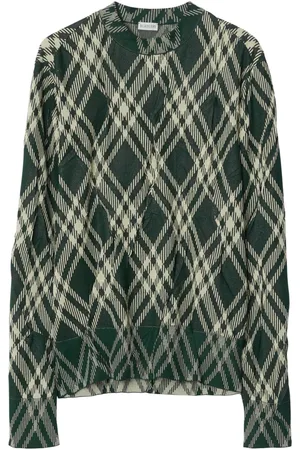 Burberry Plaid-check crinkled-effect jumper