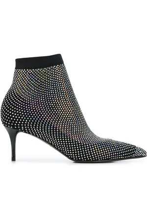 LE SILLA Gilda crystal-embellished boot pumps
