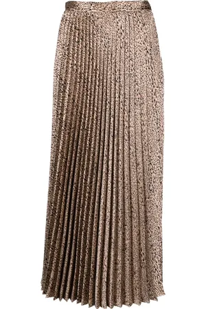 Twin-Set Leopard-print pleated midi skirt