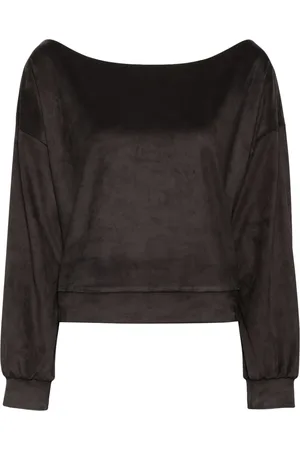Cynthia Rowley Suede wide-neck sweatshirt