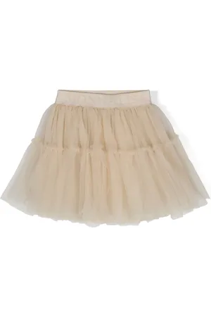 MONNALISA Logo-waistband tulle tutu