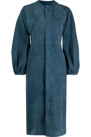 Paula Long puff sleeves midi dress