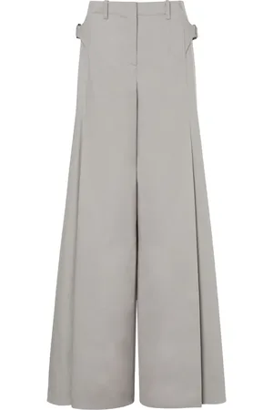 Alberta Ferretti Side-buckle wide-leg trousers