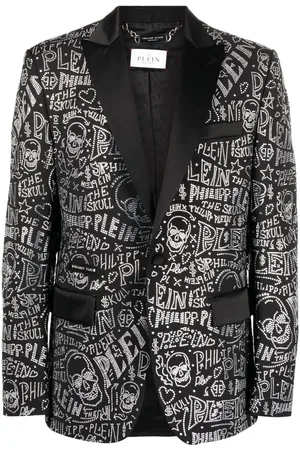 Philipp Plein Logo-embellished single-breasted blazer