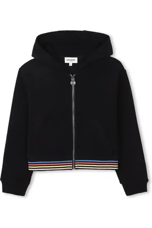 Sonia Rykiel Enfant Striped detail zipped hoodie