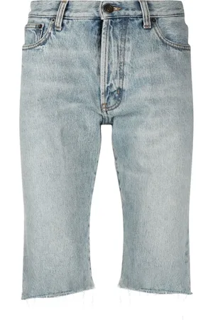 Saint Laurent Raw-cut edge denim shorts