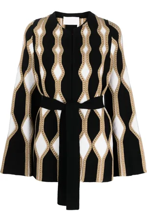 Chloé Intarsia-knit belted cardigan