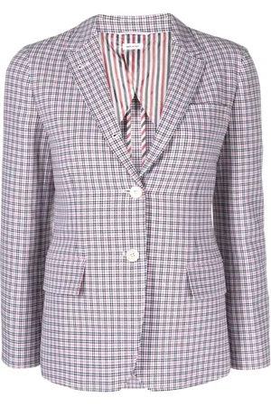 Thom Browne Check crepe single-breasted blazer