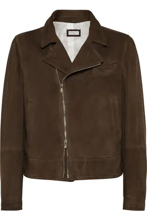 Brunello Cucinelli Suede biker jacket
