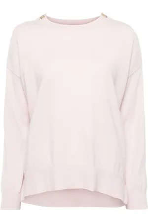 N.PEAL Button shoulder cashmere jumper