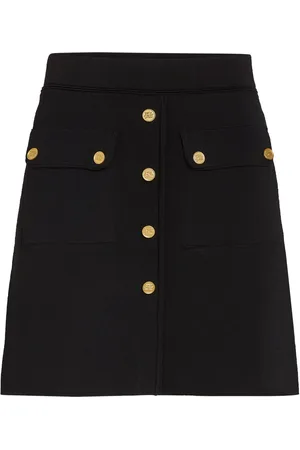 Karl Lagerfeld Logo-engraved buttoned skirt