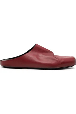 UMA WANG Square-toe leather slippers