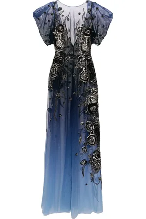 Saiid Kobeisy Gradient-effect beaded tulle jumpsuit