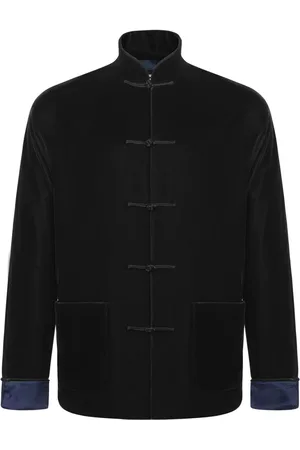 SHANGHAI TANG Velvet dragon-jacquard silk-lining jacket