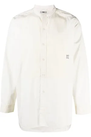 BODE Logo-embroidered collarless shirt