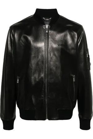 VERSACE Leather bomber jacket