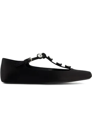Giambattista Valli Rhinestone-embellished satin ballerina shoes