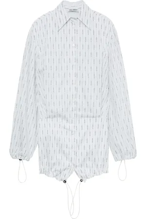 The Attico Pinstriped cotton mini shirtdress