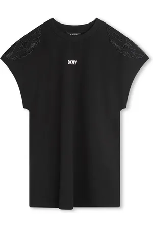 DKNY Logo-embroidered short-sleeve dress