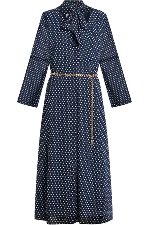 Michael Kors Polka-dot belted midi dress