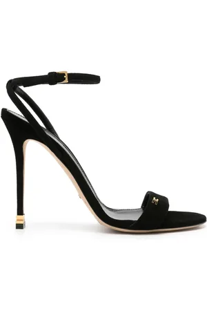 Elisabetta Franchi 105mm metal-logo suede sandals