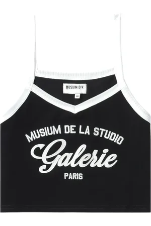 Musium Div. Logo-embroidered cropped tank top