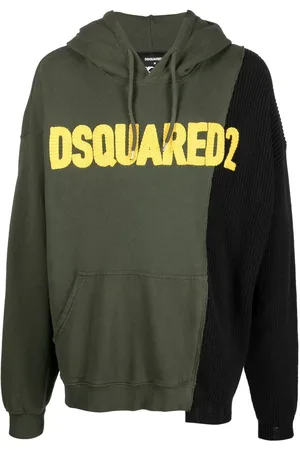 Dsquared2 Logo-patched patchwork drawstring hoodie