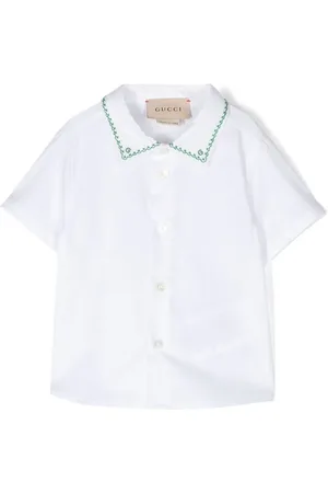 Gucci Embroidered-trim short-sleeve shirt