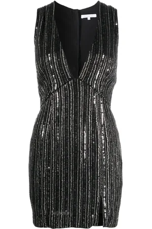 Patrizia Pepe Sequin-embellished V-neck minidress