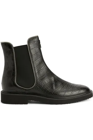 Giuseppe Zanotti Crocodile-effect leather ankle boots