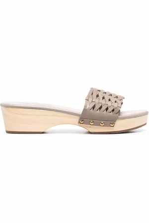 Ancient Greek Sandals Interwoven-detail leather clogs