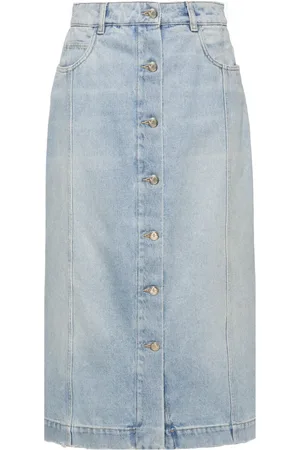 Moncler Button-up denim midi skirt