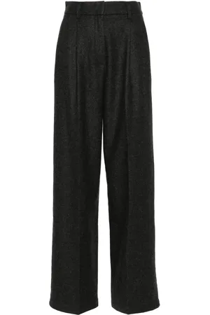 FORTE FORTE Pleat-detail straight-leg trousers
