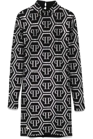 Philipp Plein Monogram-embellished mini dress