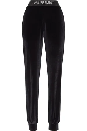 Philipp Plein Logo-waistband velvet track pants