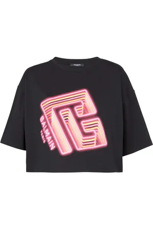 Balmain Logo-print cropped T-shirt