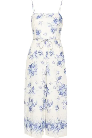 Twin-Set Floral-print chambray jumpsuit