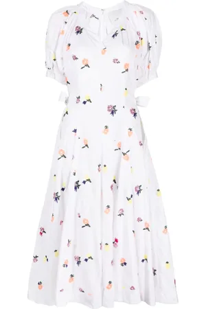3.1 Phillip Lim Floral-embroidered puff-sleeved dress