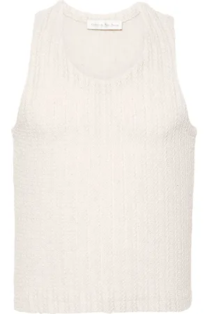 Ludovic De Saint Sernin Open-knit cotton-belnd tank top