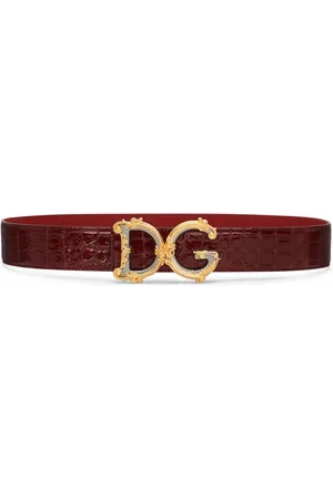 Dolce & Gabbana Crocodile-embossed leather belt