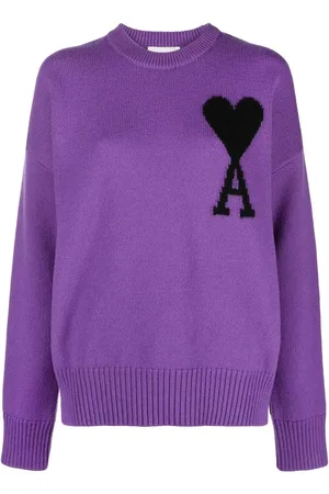 Ami Logo-intarsia wool jumper