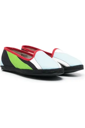 PUCCI Junior Abstract-pattern canvas ballerina shoes