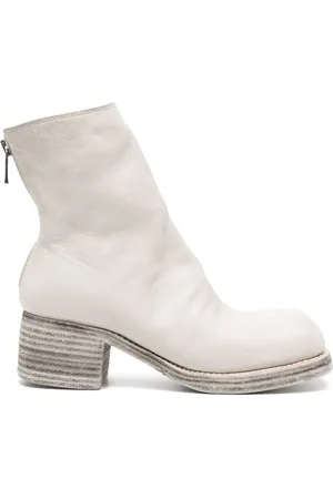 GUIDI Square-toe leather ankle boots